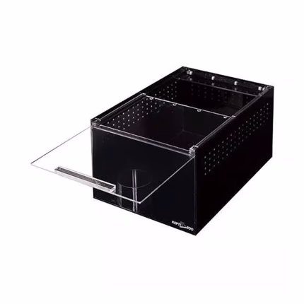 REPTIZOO – Black Acrylic Habitat – 12” x 8” x 6”